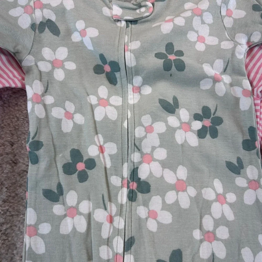 Carters Just One You Toddler Girls 3T Floral Strawberry Footed Pajamas 2 Pack